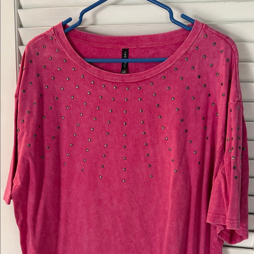 2fly co Fuchsia Studded Women's Blouse